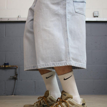 Southpole baggy denim shorts long y2k blue Long wide leg skater surf shorts summer