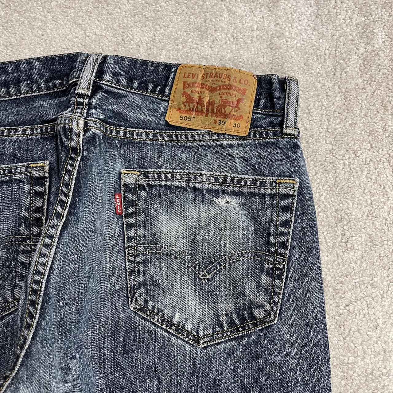 Levi's 505 straight fit jeans y2k blue Regular straight leg denim pants red tab logo