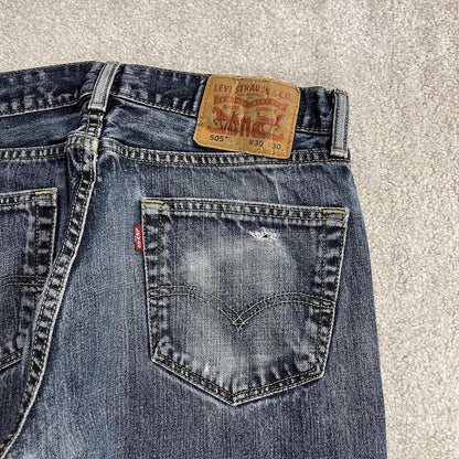 Levi's 505 straight fit jeans y2k blue Regular straight leg denim pants red tab logo