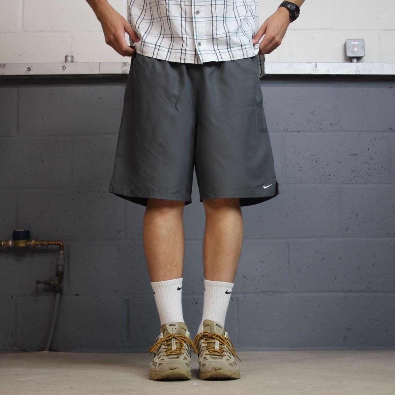 Nike swim shorts y2k loose grey Mesh lined comfy floaty summer gym shorts