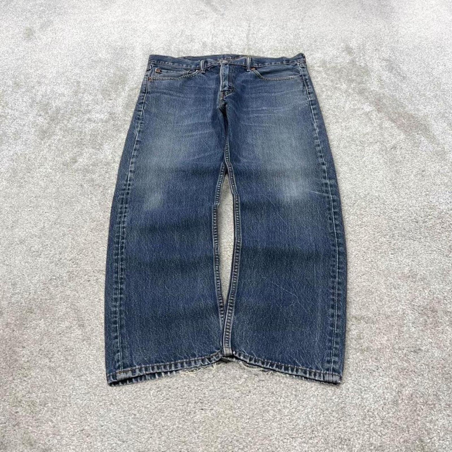 Y2k Levi's 505 jeans regular fit blue 100% cotton denim pants red tab logo