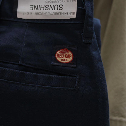 Navy Red Kap pants W34L31 loose y2k chino style skate trousers patch logo workwear