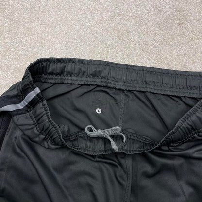 Grey baggy Nike trackies L loose y2k style joggers embroidered Swoosh logo track pants side stripes