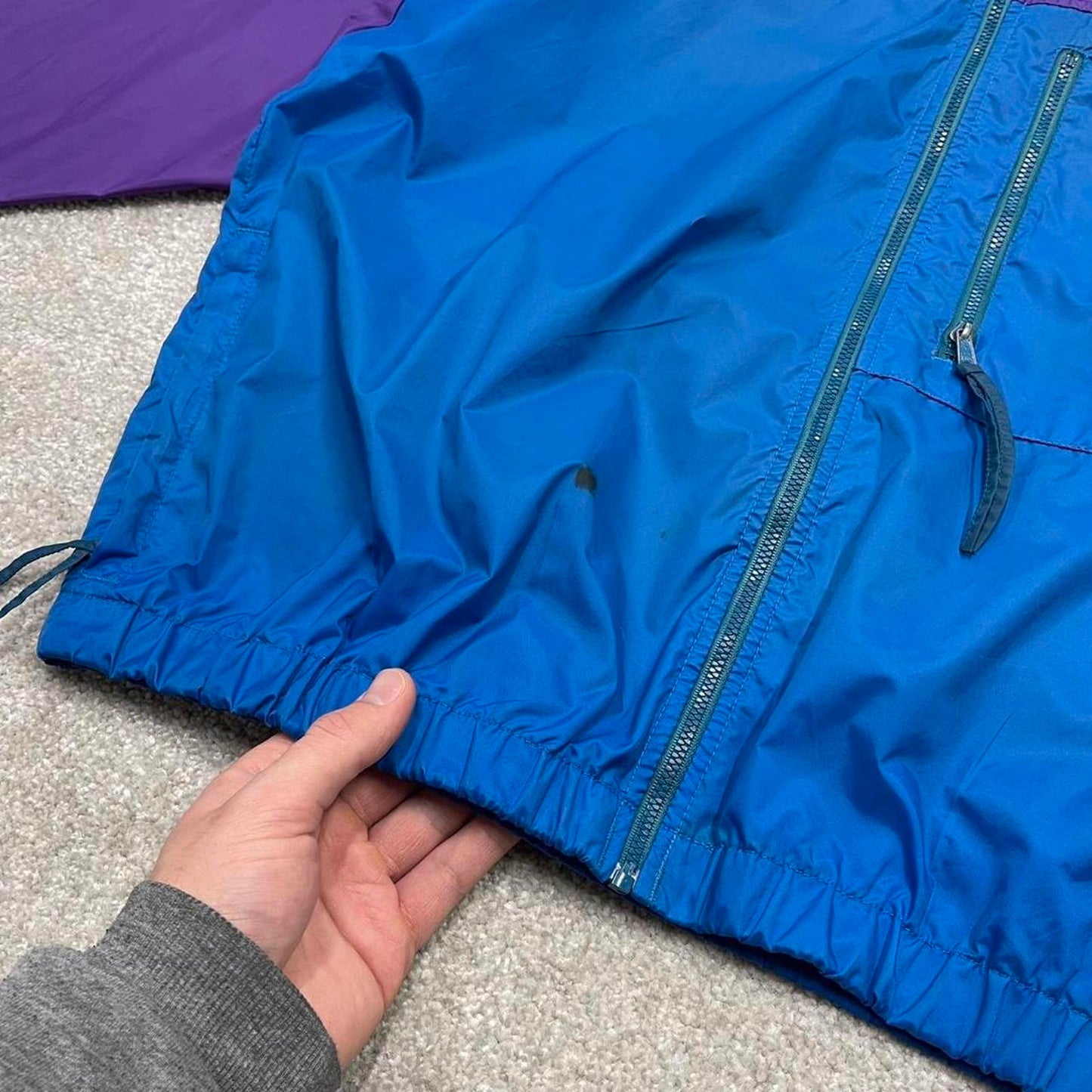 00s Columbia technical windbreaker jacket M women's lightweight y2k style blue purple hooded autumn