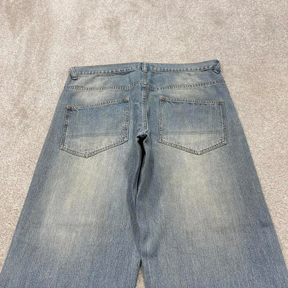 Y2K baggy Ecko Unltd jeans wide leg blue Loose fit denim skater style pants