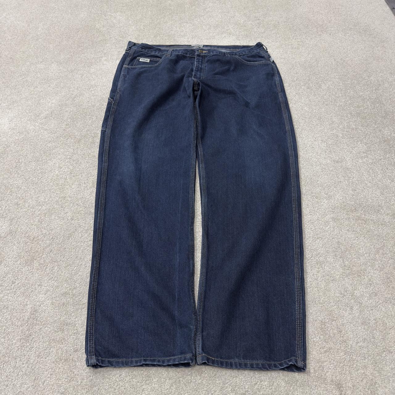 Baggy denim carpenter jeans y2k W44L35 blue Tyndale FR loose skater cargos, fire resistant