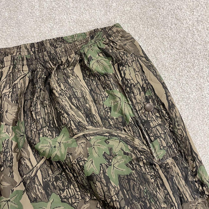 Baggy camo waterproof pants y2k khaki Wide leg rubber feel Rebark tree camouflage rain pants
