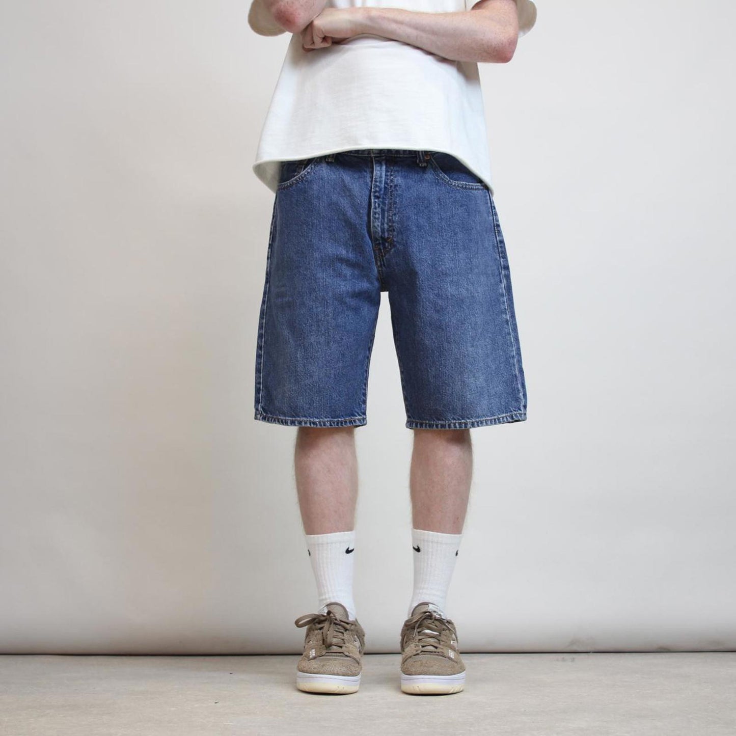 Mens Levi’s 505 jorts W36 loose 90s style skater shorts red tab logo