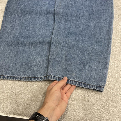 Empyre baggy denim dungarees y2k blue overalls Loose embroidered dungarees adjustable straps