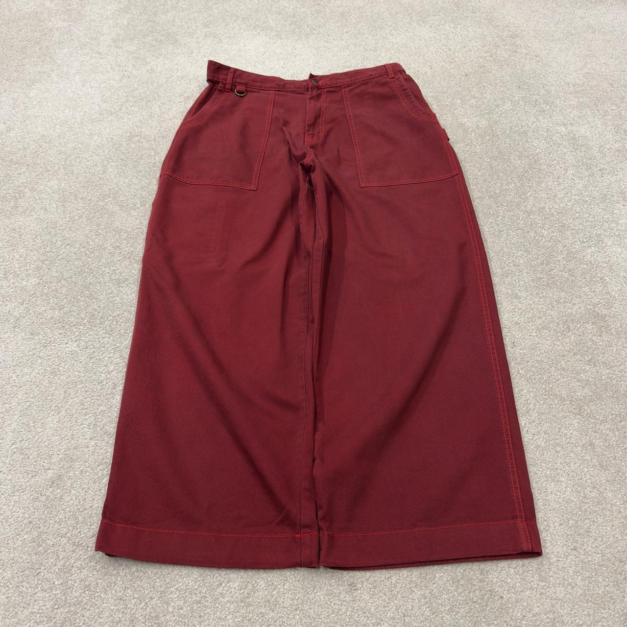 Extra baggy carpenter jeans wide leg y2k W36L29 red Loose fit skater style work cargos