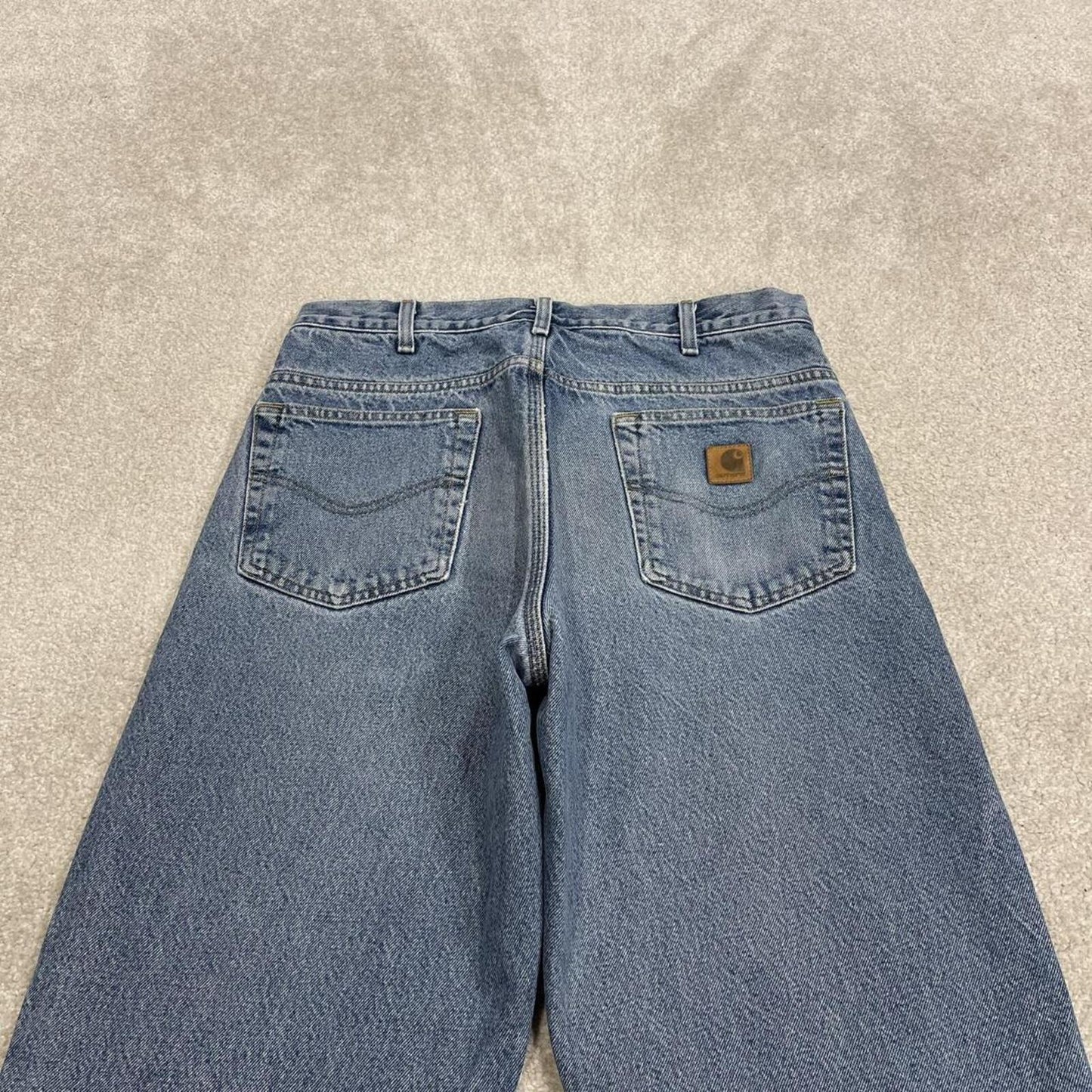 Carhartt jeans thick y2k denim blue Relaxed fit 100% cotton checkered lining skater pants