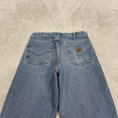 Carhartt jeans thick y2k denim blue Relaxed fit 100% cotton checkered lining skater pants