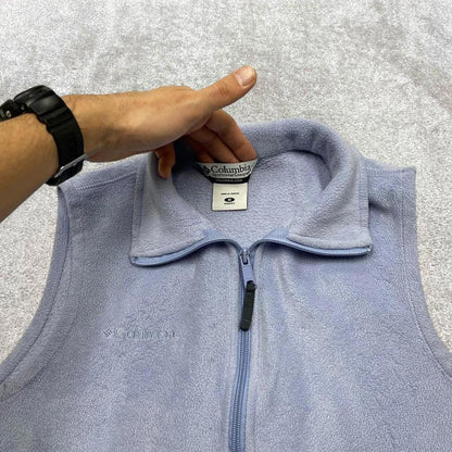 00s Columbia technical fleece gilet M women's lilac full zip up y2k style autumn