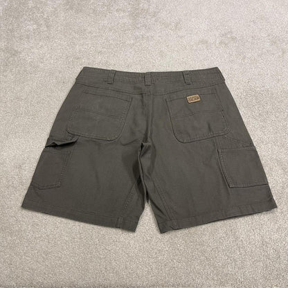Baggy carpenter shorts utility cargo green Gravel Gear loose skater style summer shorts
