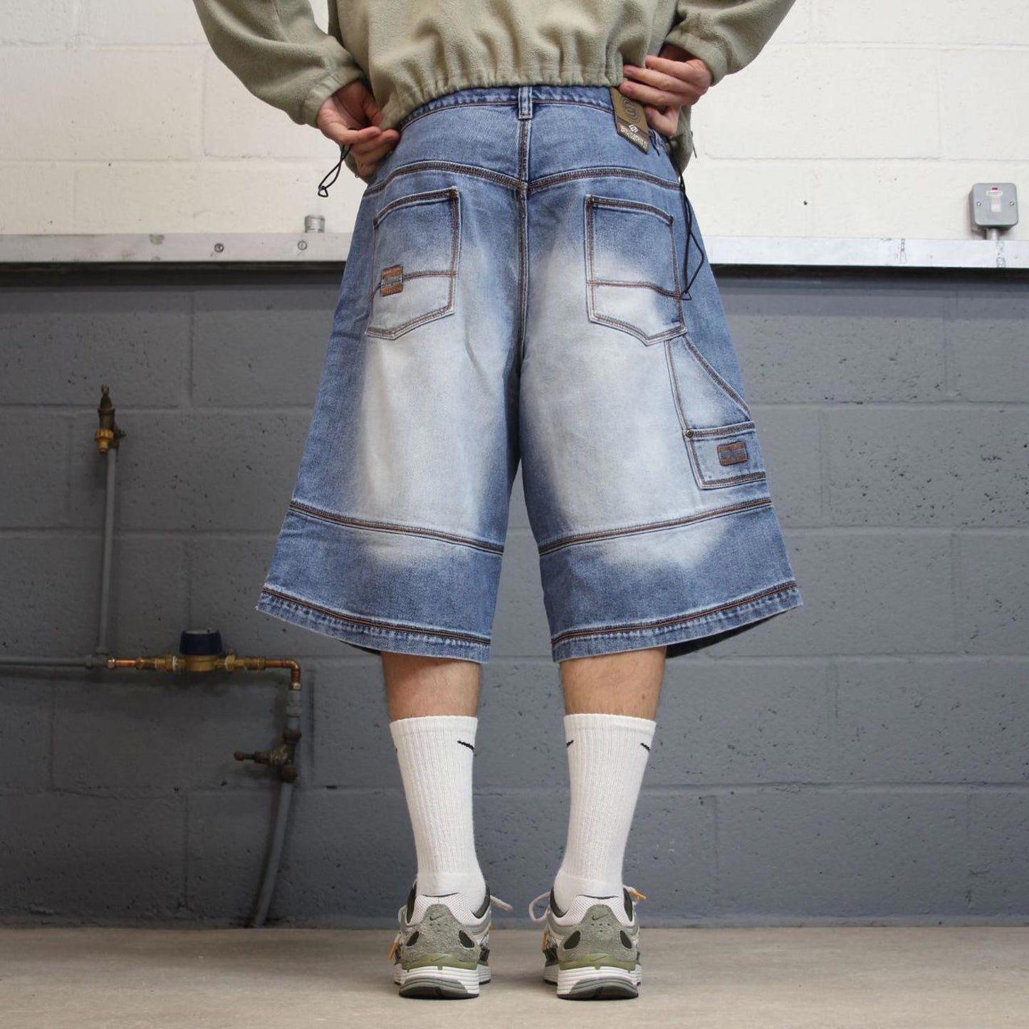 Y2k baggy Enyce carpenter shorts skater style blue Loose wide leg summer festival shorts