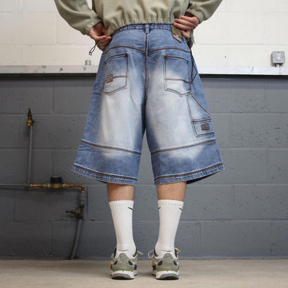 Y2k baggy Enyce carpenter shorts skater style blue Loose wide leg summer festival shorts