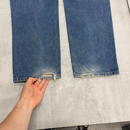 Mens vintage Carhartt jeans W40 L32 Loose traditional fit thick denim work jeans