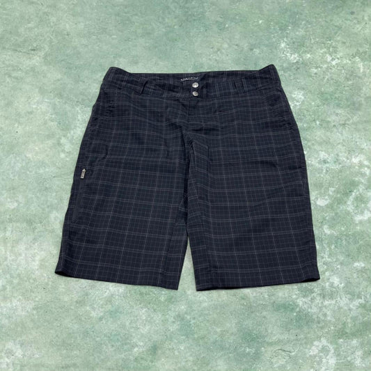 Y2k loose Columbia checkered shorts technical style black Lightweight check summer festival shorts