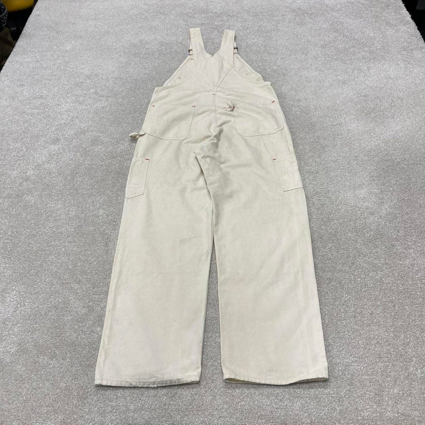 Vintage 80s Carhartt dungarees overalls W36L32 mens canvas white utility bib & brace worker skater