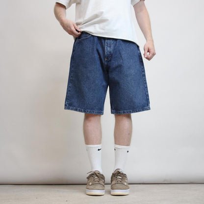 Baggy Wrangler jorts W36 blue denim Y2K skater style jorts waist patch