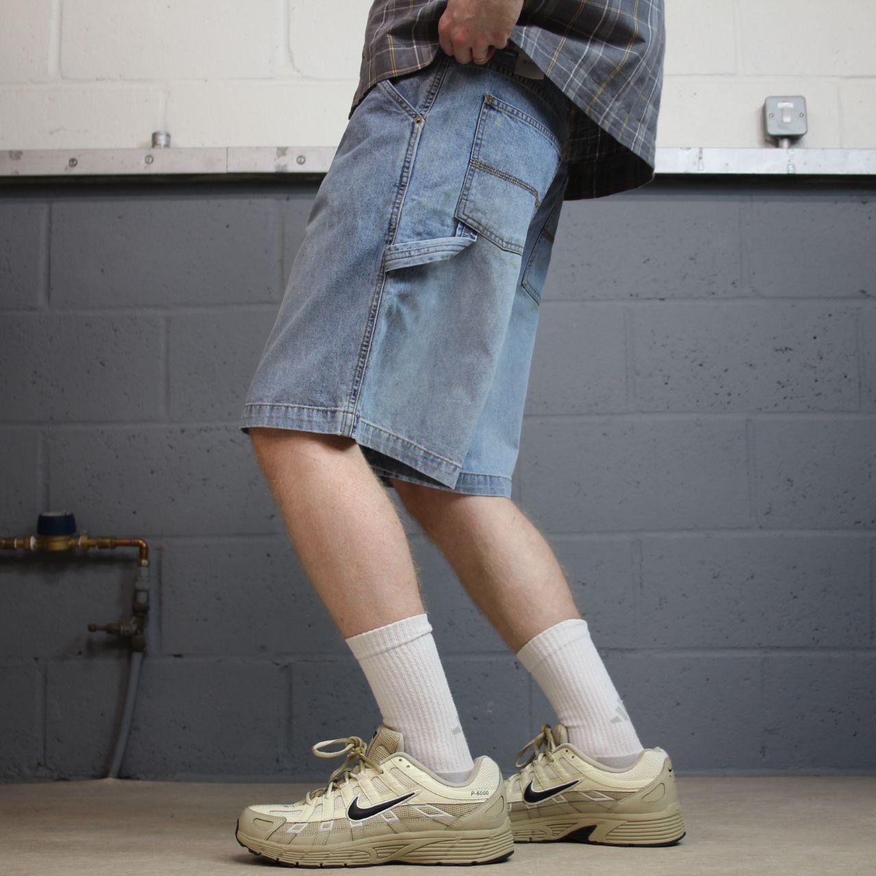 Falls creek denim carpenter shorts Y2K blue Loose fit skater surf cargo shorts