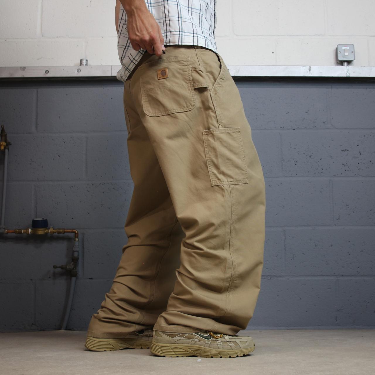 Carhartt baggy carpenter pants wide leg khaki Loose canvasy skate style cargo work pants