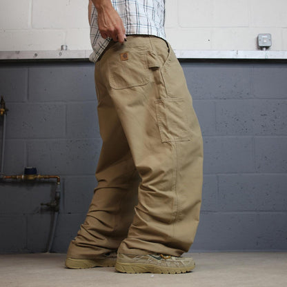 Carhartt baggy carpenter pants wide leg khaki Loose canvasy skate style cargo work pants