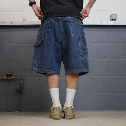 Baggy denim carpenter shorts cargo blue Member's Mark skater surf style jorts