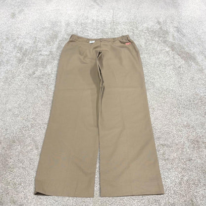 Y2k baggy work pants loose beige Chino style skate trousers Red Kap workwear patch logo