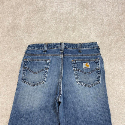Blue Carhartt jeans size 6x30 women's bootcut 5 pocket work trousers y2k 90s style