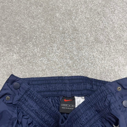 Navy Baggy Nike trackies M 8-10 loose y2k floaty leg joggers embroidered logo