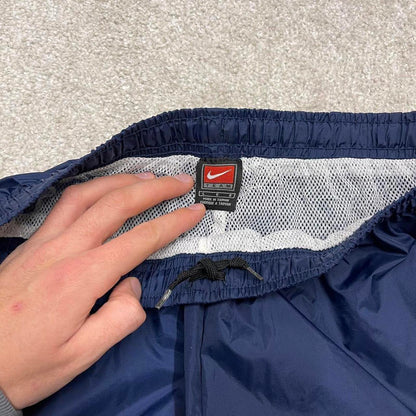 Navy baggy Nike Team trackies Large loose y2k style joggers embroidered Swoosh track pants stripes