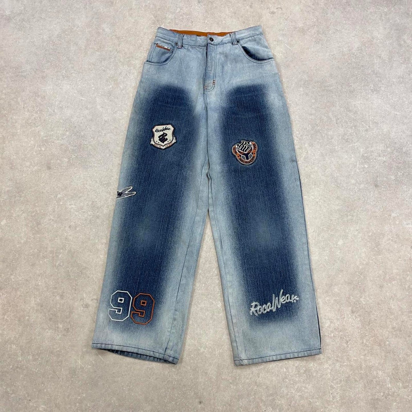 Blue Rocawear jeans size 16 W28L30 embroidered y2k style pants