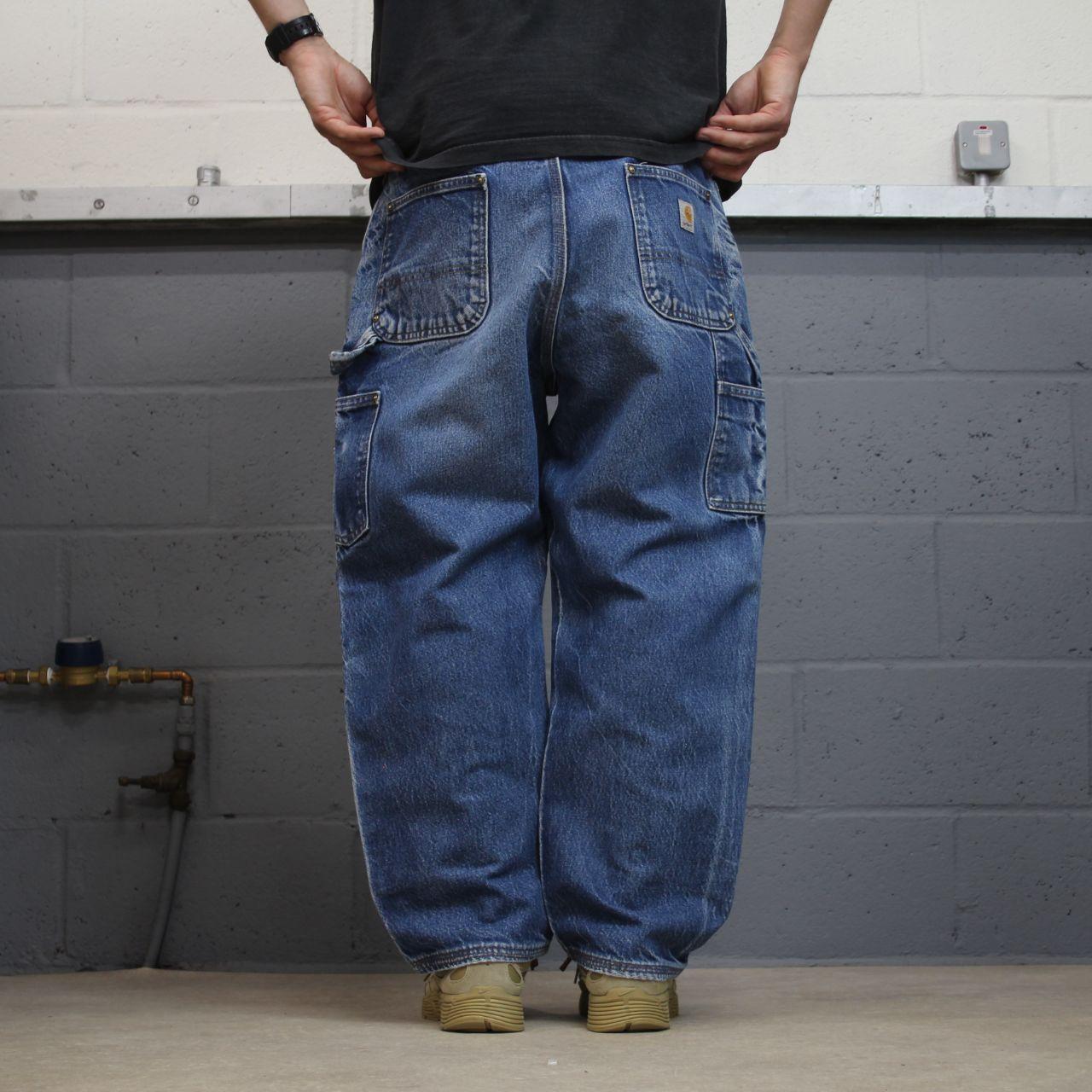 Carhartt double knee carpenter jeans denim blue Dungaree fit 100% cotton thick skater pants