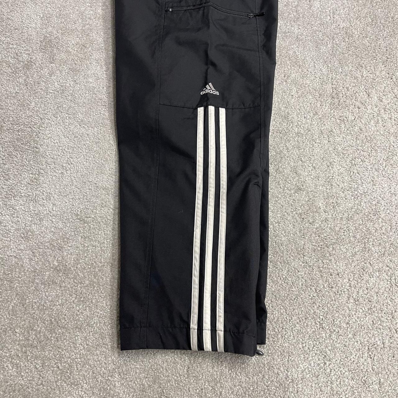 Baggy Y2K Adidas tracksuit bottoms black Embroidered side stripe track pants