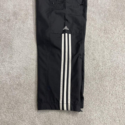 Baggy Y2K Adidas tracksuit bottoms black Embroidered side stripe track pants