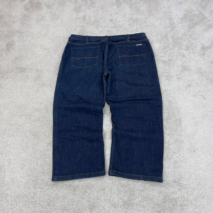 Blue Carhartt capri jeans size 16 W36L23 women's y2k 90s style flannel lined