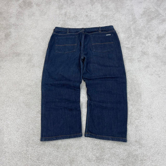 Blue Carhartt capri jeans size 16 W36L23 women's y2k 90s style flannel lined