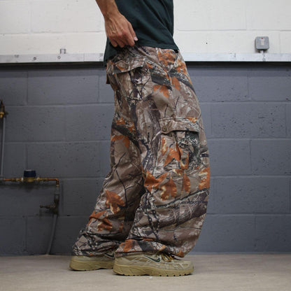 Vintage baggy camo cargo pants khaki Loose Outfitters Ridge camouflage Y2K hunting style trousers