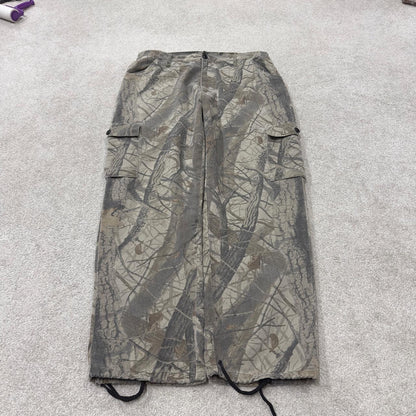 Vintage Liberty baggy camo cargo pants khaki Loose leg camouflage Y2K hunting style trousers