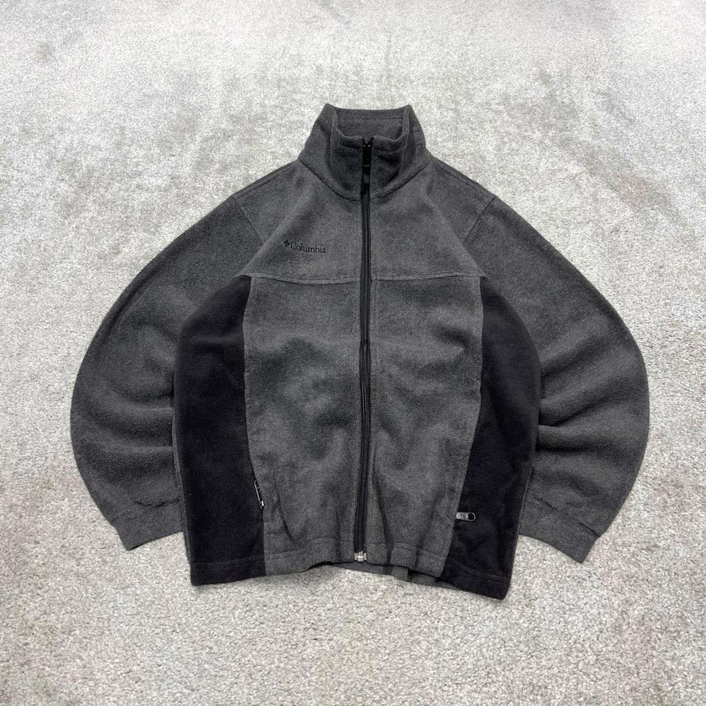 Grey Columbia technical fleece Medium women's y2k style full zip up autumn