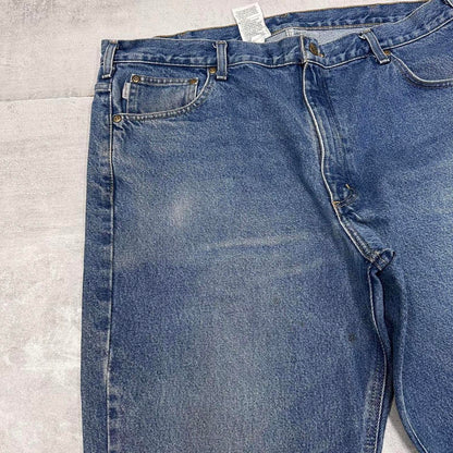 Blue vintage Carhartt jeans W40 L32 Loose traditional fit thick denim work jeans
