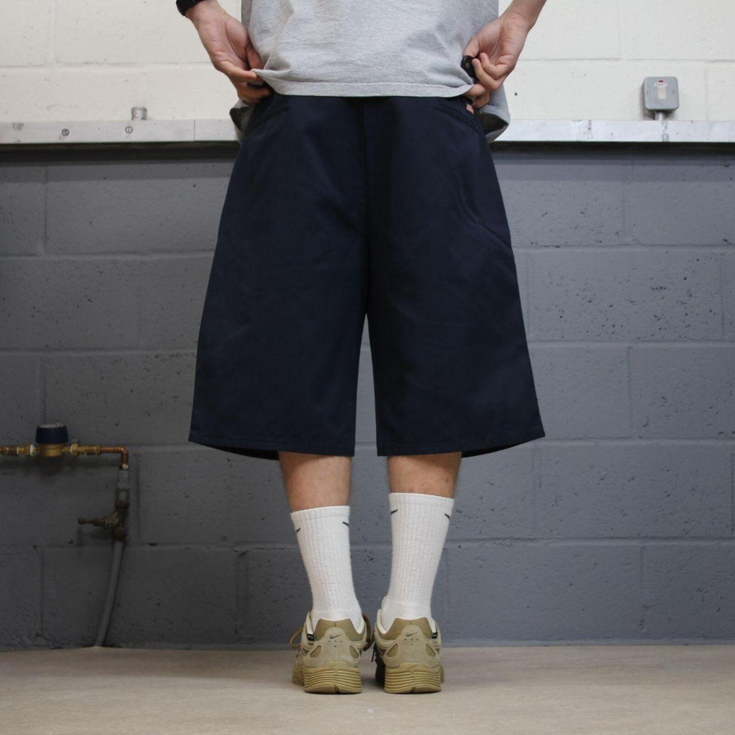 Dickies baggy carpenter shorts chino navy Chino style skater shorts long wide leg festival