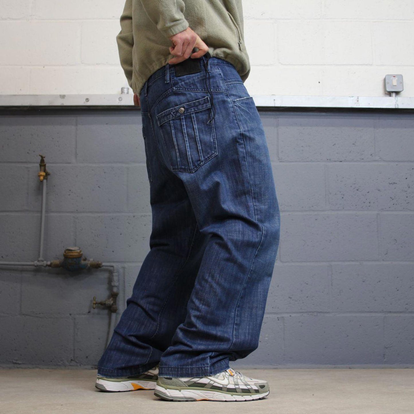 Sean John jeans W38L33 loose blue denim y2k style skater pants casual wear autumn