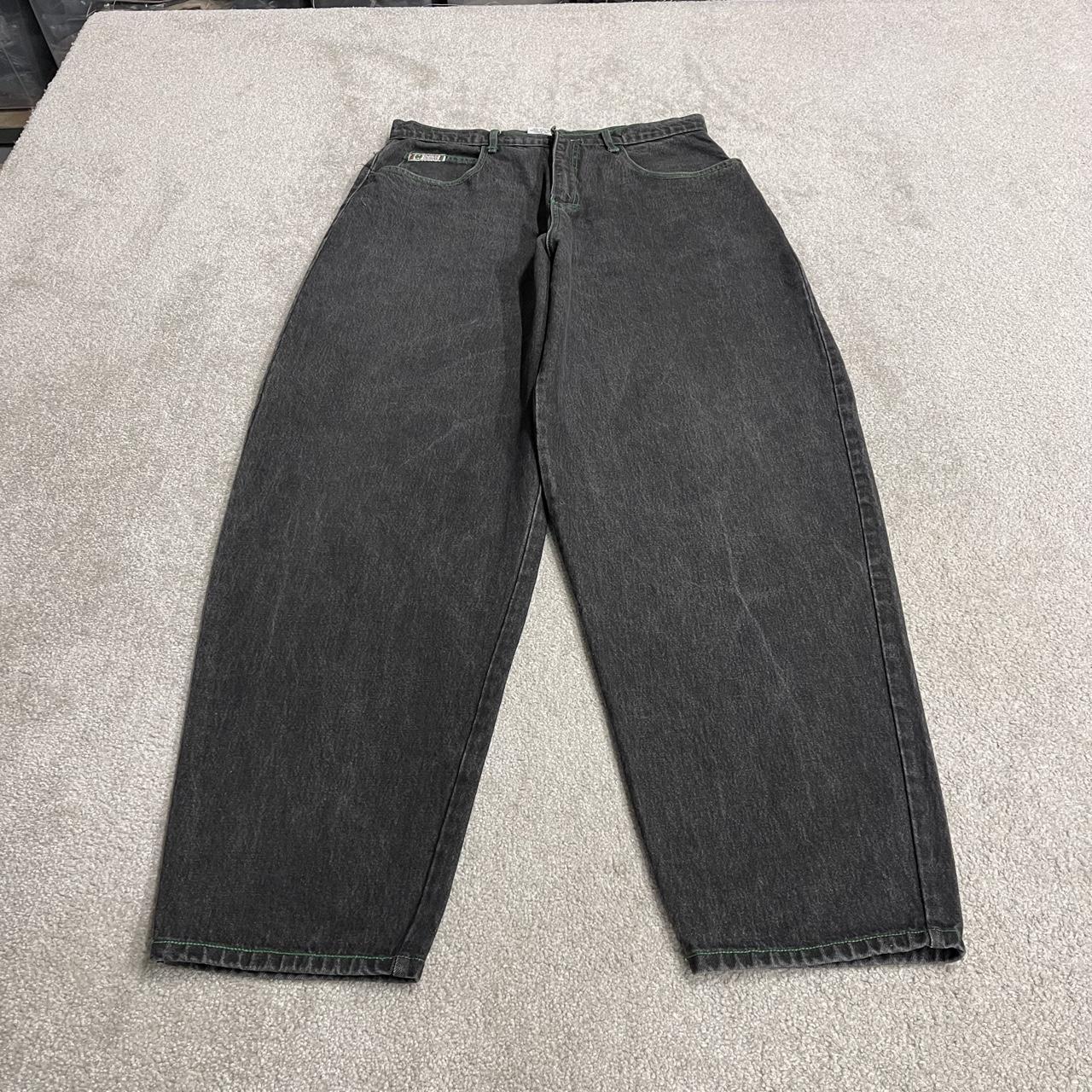 Cross Colours extra baggy jeans W36L34 black tapered barrel fit legs YA DIG vintage Hip Hop pants