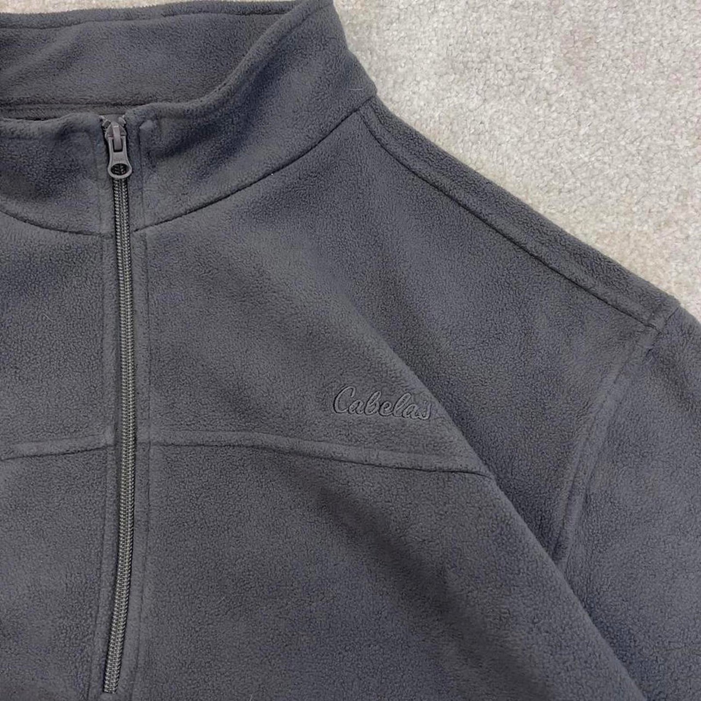 Grey Cabela's technical fleece XL y2k style 1/4 zip autumn adjustable waist