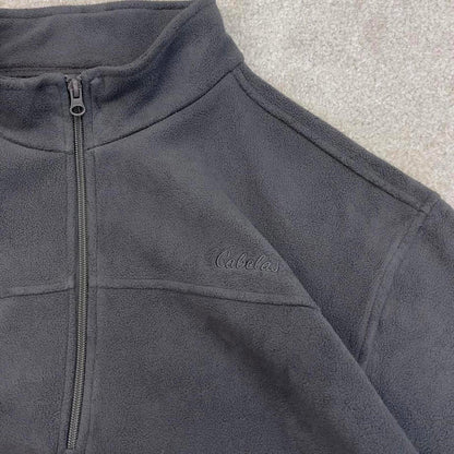 Grey Cabela's technical fleece XL y2k style 1/4 zip autumn adjustable waist