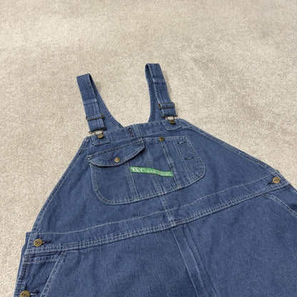 Vintage y2k denim dungarees loose fit blue Key workwear bib & brace overalls utility