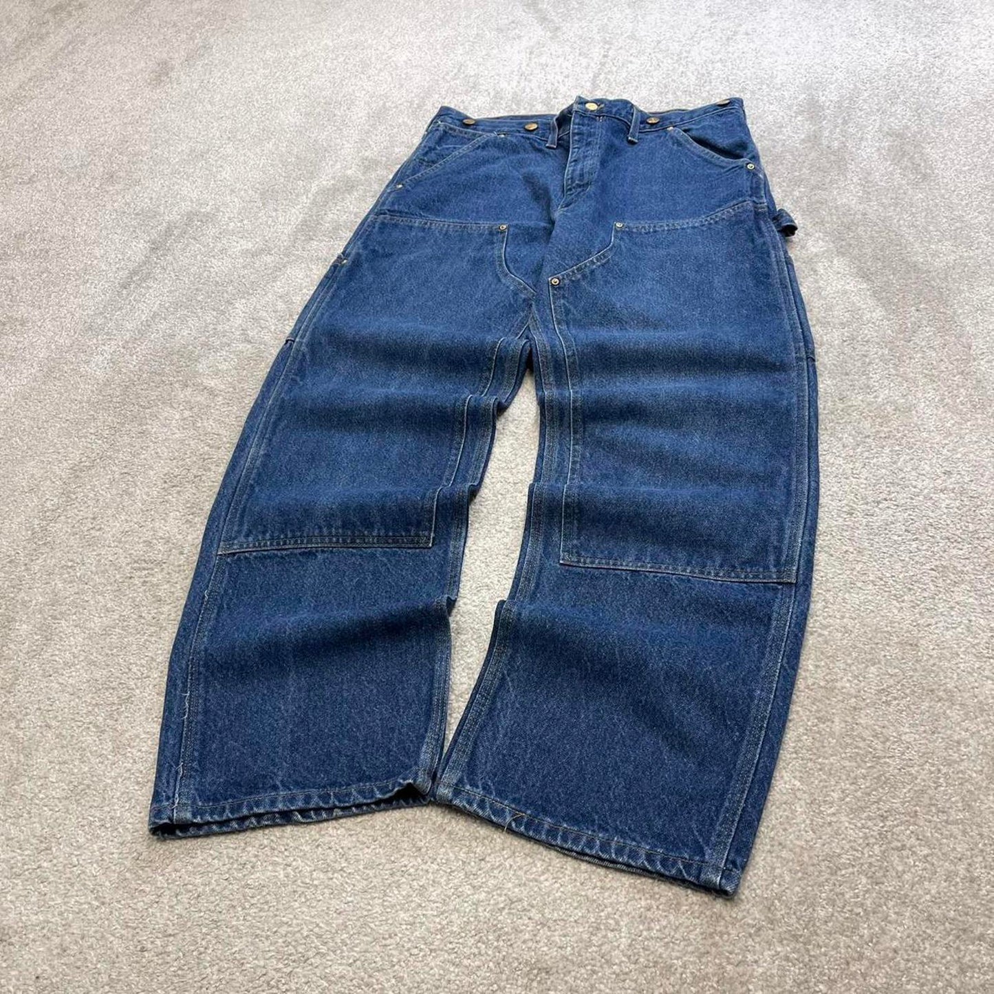 Carhartt double knee carpenter jeans W36L32 baggy blue denim 90s skater style work cargos