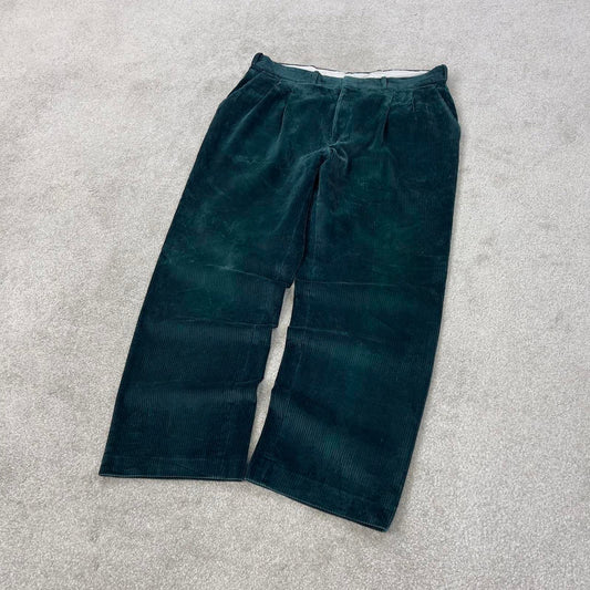 Vintage Charter Club Green wide wale corduroy trousers W34L28 jumbo cords 90s skate style pants